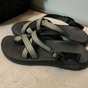 Chaco Strappy Black and Olive Sandals